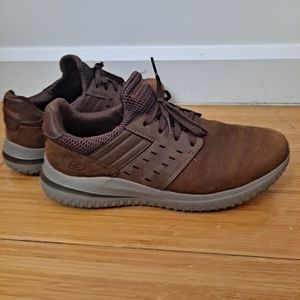 Sketchers Men's Delson 3.0 - Ezra, Size 9.5 (brown & gray)